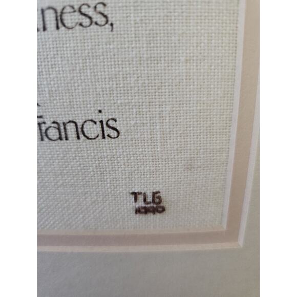 St Francis Of Assisi Embroidered Large Portrait Fawn Animals Quote Framed Matted - Picture 3 of 7